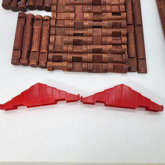 Lot of Vintage Lincoln Logs Parts Replacement Log Pieces Roof Trusses - Picture 10 of 15